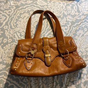 Vtg Michael Kors Caramel Thick Leather Bag